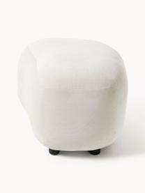 Pouf Alba, Tissu blanc crème, larg. 70 x haut. 42 cm, courbé à gauche