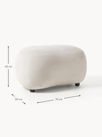 Pouf Alba, Rivestimento: 97% poliestere, 3% nylon , Tessuto bianco crema, Larg. 70 x Alt. 42 cm, curvatura a sinistra