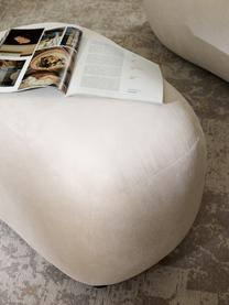 Pouf Alba, Tissu blanc crème, larg. 70 x haut. 42 cm, courbé à gauche