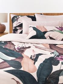 Poszewka na poduszkę z satyny bawełnianej Flora, Jasny różowy, S 40 x D 80 cm