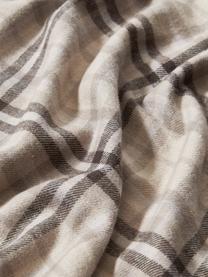 Funda de almohada de franela a cuadros Macy, Tonos beige, An 45 x L 110 cm