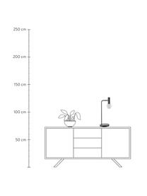 Grosse Schreibtischlampe Wilson mit Glasschirm, Lampenschirm: Glas, Schwarz, B 22 x H 54 cm