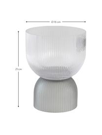 Vaso/portalumino decorativo in vetro rigato Kate, Vetro, Trasparente, grigio, Ø 16 x Alt. 21 cm