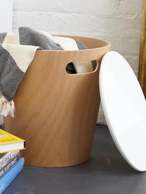 Taburet / odkládací stolek s úložným prostorem Woodrow, Dřevo, bílá
