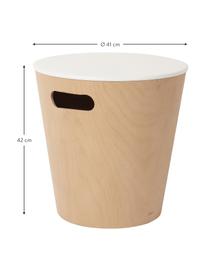 Sgabello / tavolino contenitore Woodrow, Legno verniciato, Legno, bianco, Ø 41 x Alt. 42 cm