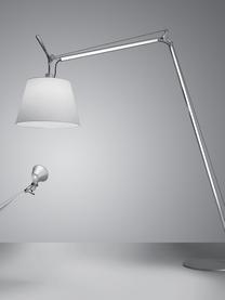 Grosse verstellbare Leselampe Tolomeo Maxi, Lampenschirm: Stoff, PVC, Weiss, Silberfarben, H 251 cm