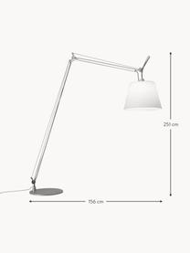 Grosse verstellbare Leselampe Tolomeo Maxi, Lampenschirm: Stoff, PVC, Weiss, Silberfarben, H 251 cm