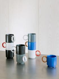 Porzellan-Tassen Noor, 2 Stück, Porzellan, Schwarz, Beige, Ø 8 x H 8 cm, 250 ml