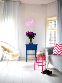 Kinkiet LED Love, Kolor światła: różowy, po wyłączeniu lampa LED jest biała, S 38 x W 16 cm