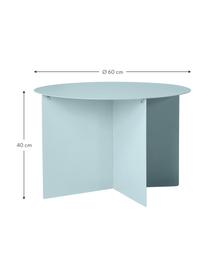 Tavolino rotondo da salotto in metallo azzurro Dinga, Metallo verniciato a polvere, Azzurro, Ø 60 x Alt. 40 cm
