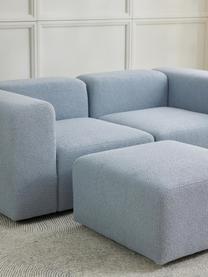 Bouclé-Sofa-Hocker Lena, Bezug: Bouclé (93 % Polyester, 6, Gestell: Kiefernholz, Schichtholz,, Füße: Kunststoff, Bouclé Hellblau, B 76 x T 76 cm