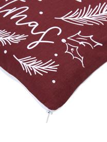 Housse de coussin 45x45 rouge Little Christmas, 100 % coton bio, certifié GOTS, Rouge, larg. 45 x long. 45 cm