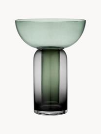 Skleněná váza Torus, V 33 cm, Sklo, Tmavě šedá, tmavě zelená, transparentní, Ø 25 cm, V 33 cm