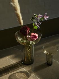 Vase en verre Torus, haut. 33 cm, Verre, Gris foncé, vert foncé, transparent, Ø 24 cm