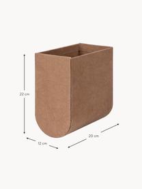 Handgefertigte Aufbewahrungsbox Curved, Bezug: 100 % Baumwolle, Korpus: Pappe, Hellbraun, B 12 x H 22 cm