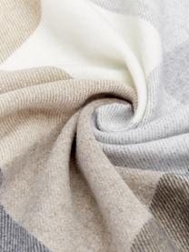 Manta con flecos Karolina, 50% algodón, 50% poliacrílico, Gris, beige, An 130 x L 170 cm