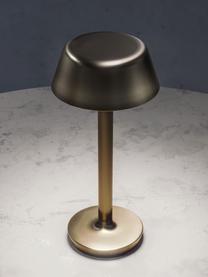 Kleine mobile LED-Tischlampe Firefly In The Sky, dimmbar, Aluminium, beschichtet, Goldfarben, dunkel, Ø 12 x H 27 cm