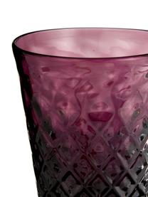 Mondgeblazen waterglazenset Melting Pot Berry, 6-delig, Glas, Blauwtinten, roodtinten, Ø 7-9 x H 10-11 cm