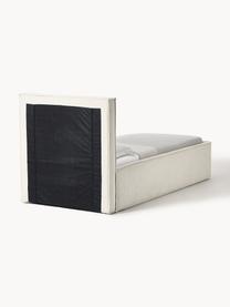 Cama tapizada de pana con espacio de almacenaje Dream, Tapizado: pana (92% poliéster, 8% p, Cuerpo: madera de pícea maciza, a, Pana blanco Off White, An 90 x L 200 cm