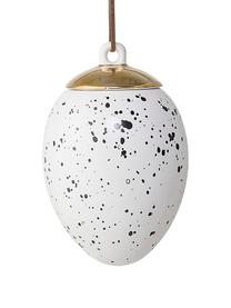 Decoratieve hangers Spotty, 2 stuks, Keramiek, Wit, zwart, goudkleurig, Ø 8 x H 14 cm