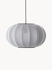 Hanglamp Knit-Wit, Lampenkap: kunstvezel, Decoratie: gecoat metaal, Lichtgrijs, Ø 45 x H 26 cm