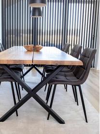 Mesa de comedor Toulon, Tablero: madera de roble, Patas: acero, Natural, An 200 x F 76 cm
