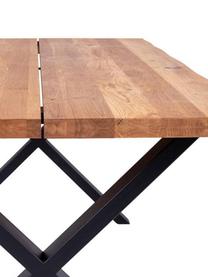 Mesa de comedor Toulon, Tablero: madera de roble, Patas: acero, Natural, An 200 x F 76 cm