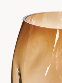Mundgeblasene Glas-Vase Luster, Glas, mundgeblasen, Ocker, Ø 17 x H 17 cm