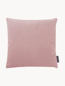 Poszewka na poduszkę z aksamitu Nobless, 100% aksamit poliestrowy, Jasny różowy, S 40 x D 40 cm