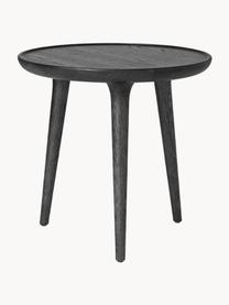 Table d'appoint artisanale en bois de chêne Accent, Bois de chêne, certifié FSC, Noir, Ø 45 x haut. 42 cm