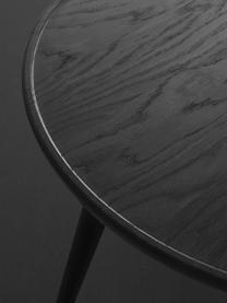 Table d'appoint artisanale en bois de chêne Accent, Bois de chêne, certifié FSC, Noir, Ø 45 x haut. 42 cm