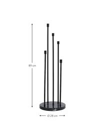 Candeliere grande con base in marmo Milos, Candelabro: metallo rivestito, Nero, Ø 28 x Alt. 89 cm