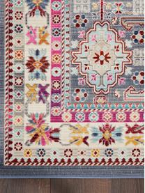 Tappeto Vintage Kashan, Retro: lattice, Blu, rosa, Larg. 121 x Lung. 173 cm (taglia S)