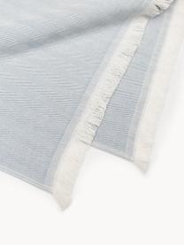 Fouta con flecos Indra, Azul, Off White, An 100 x L 180 cm