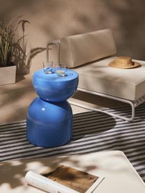 Tavolino da giardino da interno-esterno Gigi, Plastica, metallo verniciato a polvere, Blu, Larg. 45 x Alt. 55 cm