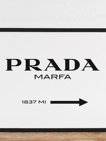 Ingelijste digitale print Prada Marfa, Afbeelding: digitale print op papier,, Lijst: gelakt hout, Zwart, wit, B 43 x H 33 cm