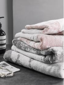 Komplet ręczników z bawełny Marmo, 3 elem., Szary, kremowobiały, Komplet z różnymi rozmiarami