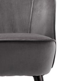 Fauteuil cocktail en velours Lucky, Velours gris foncé, larg. 59 x prof. 68 cm