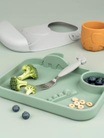 Assiette pour enfants Peekaboo, 100 % silicone, Vert sauge, larg. 22 x haut. 5 cm