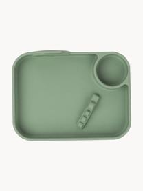 Assiette pour enfants Peekaboo, 100 % silicone, Vert sauge, larg. 22 x haut. 5 cm