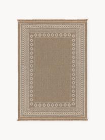 Tapis d'intérieur/extérieur à franges Andora, Tons bruns, larg. 80 x long. 150 cm (taille XS)