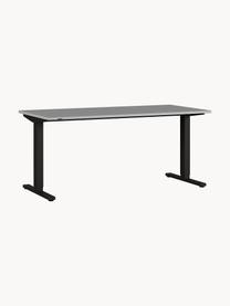 Höhenverstellbarer Schreibtisch Easy, Tischplatte: Spanplatte mit Melaminhar, Gestell: Metall, pulverbeschichtet, Off White, Schwarz, B 160 x T 80 cm