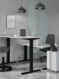 In hoogte verstelbaar bureau Easy, Tafelblad: spaanplaat met melamineha, Frame: gepoedercoat metaal, Gebroken wit, zwart, B 160 x D 80 cm