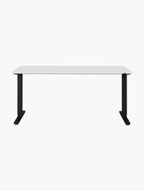Höhenverstellbarer Schreibtisch Easy, Tischplatte: Spanplatte mit Melaminhar, Gestell: Metall, pulverbeschichtet, Off White, Schwarz, B 160 x T 80 cm