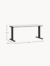 Höhenverstellbarer Schreibtisch Easy, Tischplatte: Spanplatte mit Melaminhar, Gestell: Metall, pulverbeschichtet, Off White, Schwarz, B 160 x T 80 cm