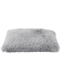 Housse de coussin en peau de mouton grise Oslo, lisse, Gris, larg. 30 x long. 50 cm