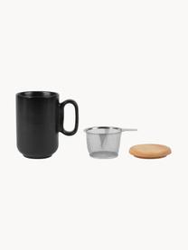 Taza de café con filtro para té Baltika, Negro, madera clara, Ø 9 x Al 14 cm, 500 ml