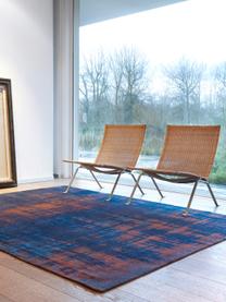 Tapis avec motif abstrait Sunset, 100 % polyester, Bleu foncé, terracotta, larg. 80 x long. 150 cm (taille XS)