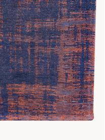 Tapis avec motif abstrait Sunset, 100 % polyester, Bleu foncé, terracotta, larg. 80 x long. 150 cm (taille XS)