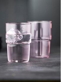 Waterglazen Torino uit borosilicaatglas, 2 stuks, Borosilicaatglas, Roze, transparant, Ø 8 x H 12 cm, 400 ml